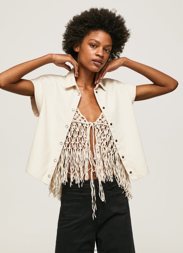 mujer camisa vaquera de manga corta Pepe Jeans 44JTZ339 mezclilla - Imagen 2