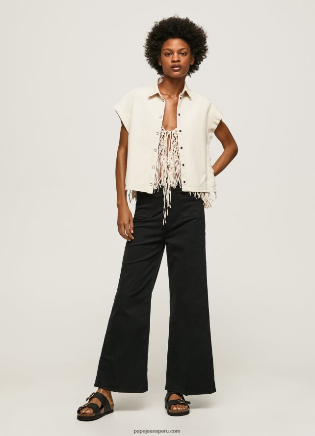 mujer camisa vaquera de manga corta Pepe Jeans 44JTZ339 mezclilla - Imagen 3