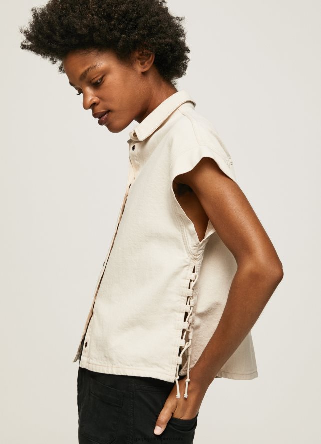 mujer camisa vaquera de manga corta Pepe Jeans 44JTZ339 mezclilla - Imagen 4
