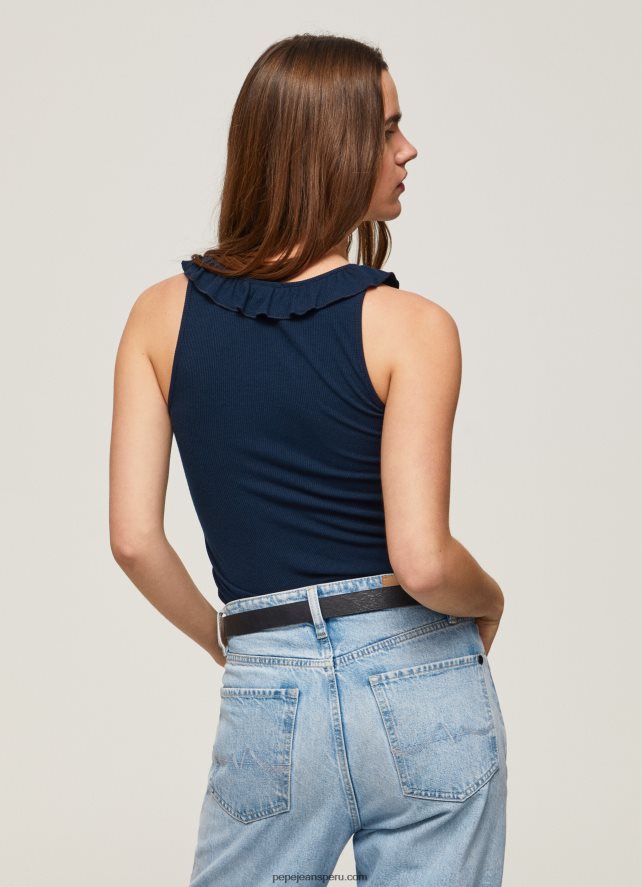 mujer camiseta con volantes en el cuello Pepe Jeans 44JTZ441 dulwich - Imagen 4