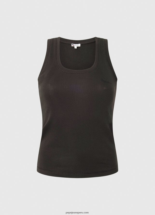 mujer camiseta de canalé con manga sisa Pepe Jeans 44JTZ440 negro - Imagen 5