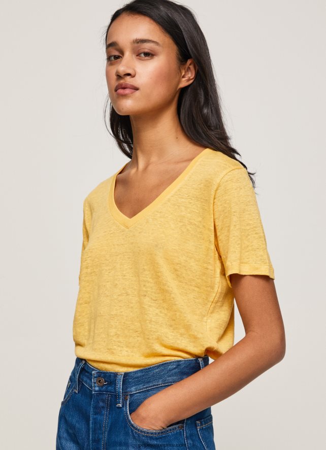 mujer_camiseta_de_lino_con_cuello_de_pico_pepe_jeans_44jtz453_brillar.jpg mujer camiseta de lino con cuello de pico Pepe Jeans 44JTZ453 brillar - Imagen 1