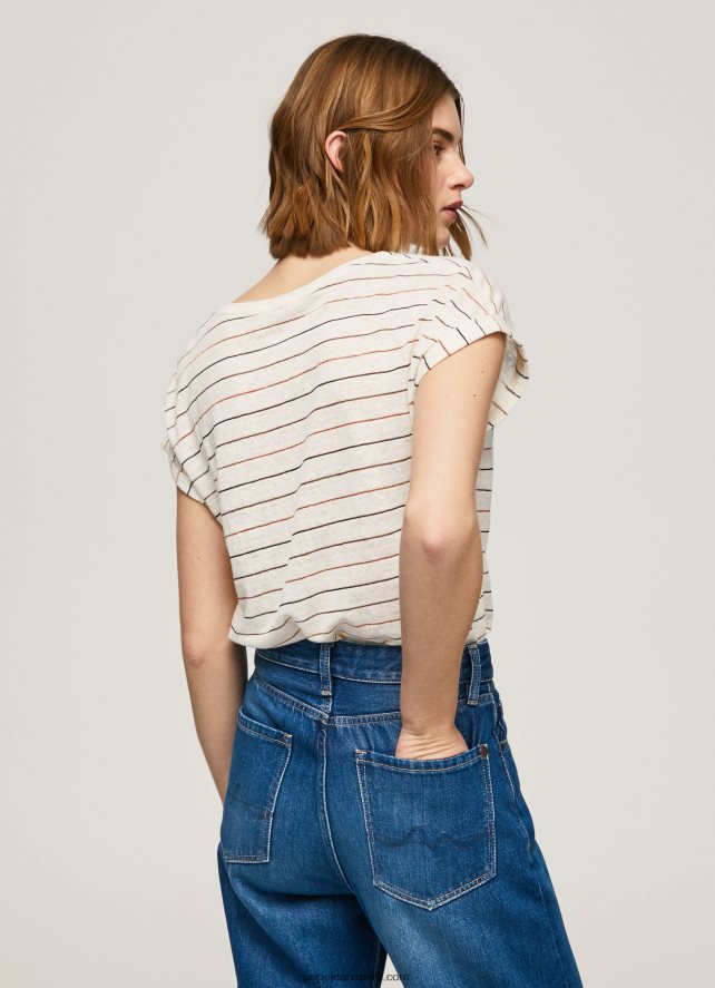mujer camiseta de lino con estampado de rayas Pepe Jeans 44JTZ447 multi - Imagen 4
