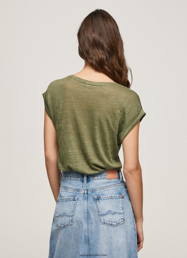 mujer camiseta de lino con manga sisa Pepe Jeans 44JTZ439 rango - Imagen 3