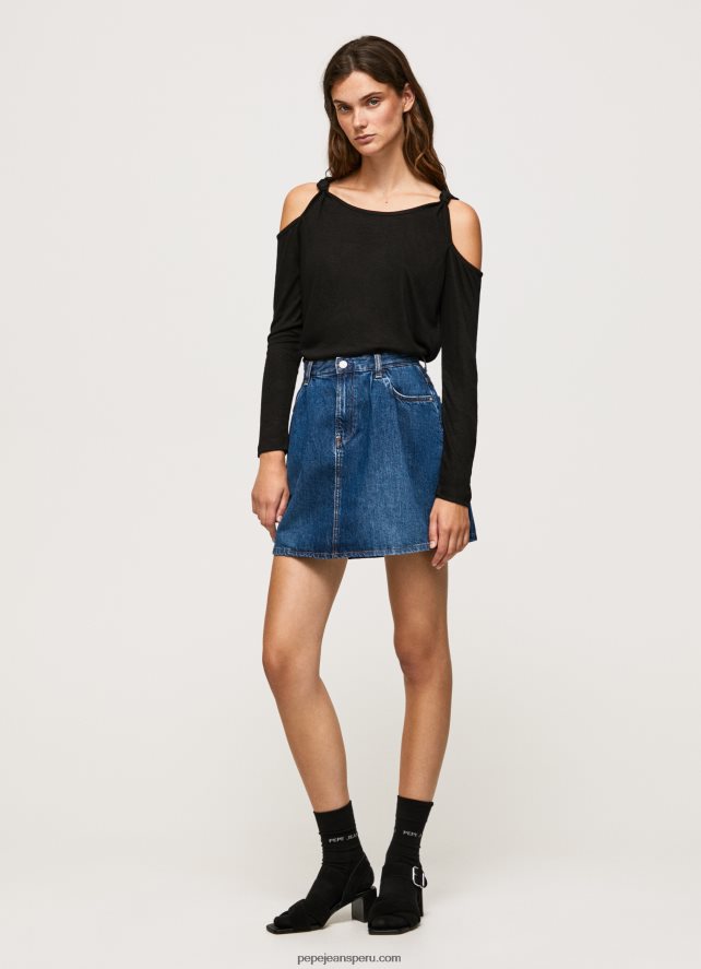 mujer camiseta de manga larga con tirantes Pepe Jeans 44JTZ399 negro - Imagen 2