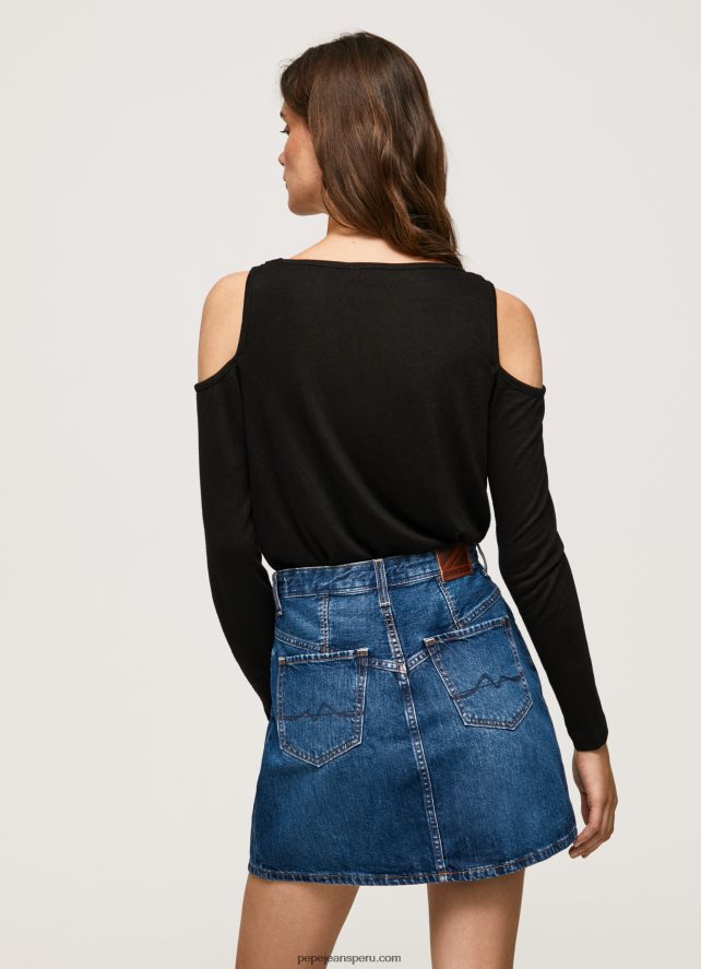 mujer camiseta de manga larga con tirantes Pepe Jeans 44JTZ399 negro - Imagen 4