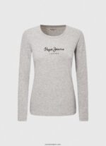 mujer camiseta de manga larga de algodón Pepe Jeans 44JTZ473 gris marga - Imagen 5