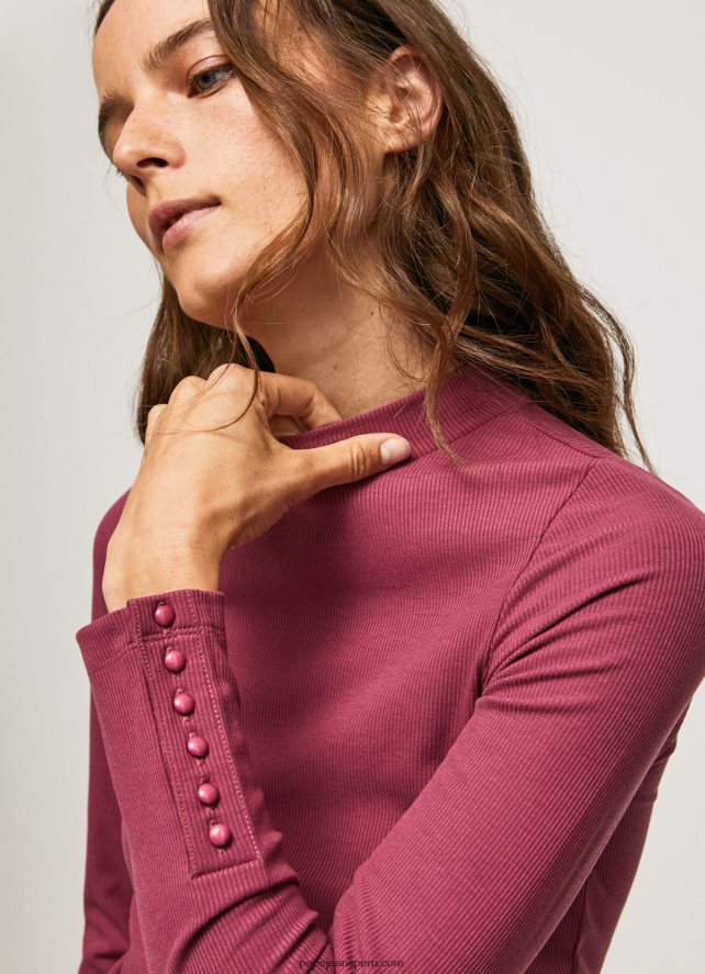 mujer_camiseta_de_manga_larga_de_canale_pepe_jeans_44jtz393_rubor_oscuro.jpg mujer camiseta de manga larga de canalé Pepe Jeans 44JTZ393 rubor oscuro - Imagen 1