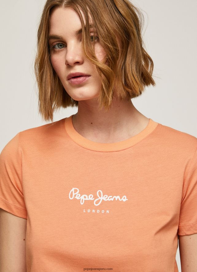 mujer_camiseta_estampada_pepe_jeans_44jtz455_durazno.jpg mujer camiseta estampada Pepe Jeans 44JTZ455 durazno - Imagen 1