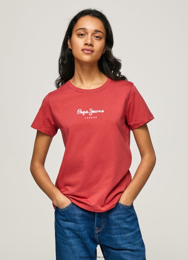 mujer_camiseta_estampada_pepe_jeans_44jtz456_estudio_rojo.jpg mujer camiseta estampada Pepe Jeans 44JTZ456 estudio rojo - Imagen 1
