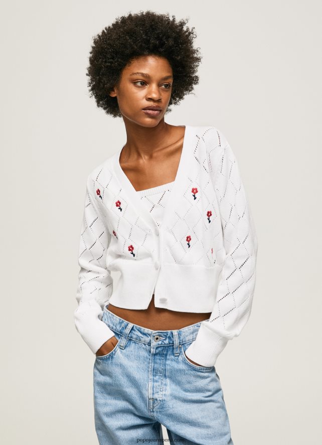 mujer_cardigan_de_algodon_con_flores_bordadas_pepe_jeans_44jtz231_blanco.jpg mujer cárdigan de algodón con flores bordadas Pepe Jeans 44JTZ231 blanco - Imagen 1
