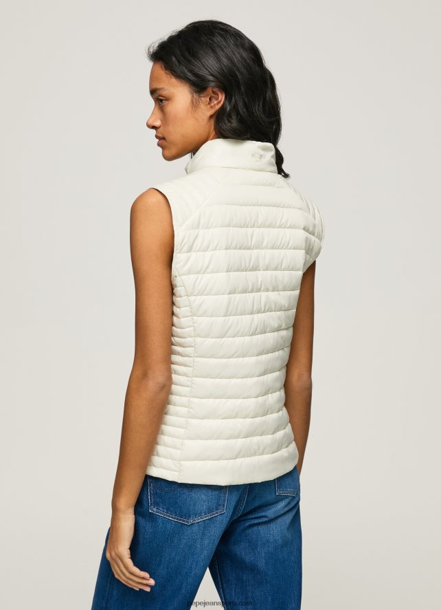 mujer chaleco capitonado con parche de goma Pepe Jeans 44JTZ132 suero de la leche - Imagen 4