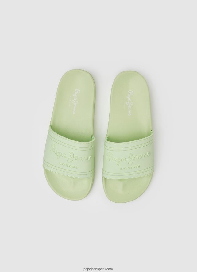 mujer chanclas de playa con logo deslizante Pepe Jeans 44JTZ688 verde fresco - Imagen 2