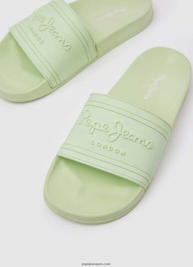 mujer chanclas de playa con logo deslizante Pepe Jeans 44JTZ688 verde fresco - Imagen 3
