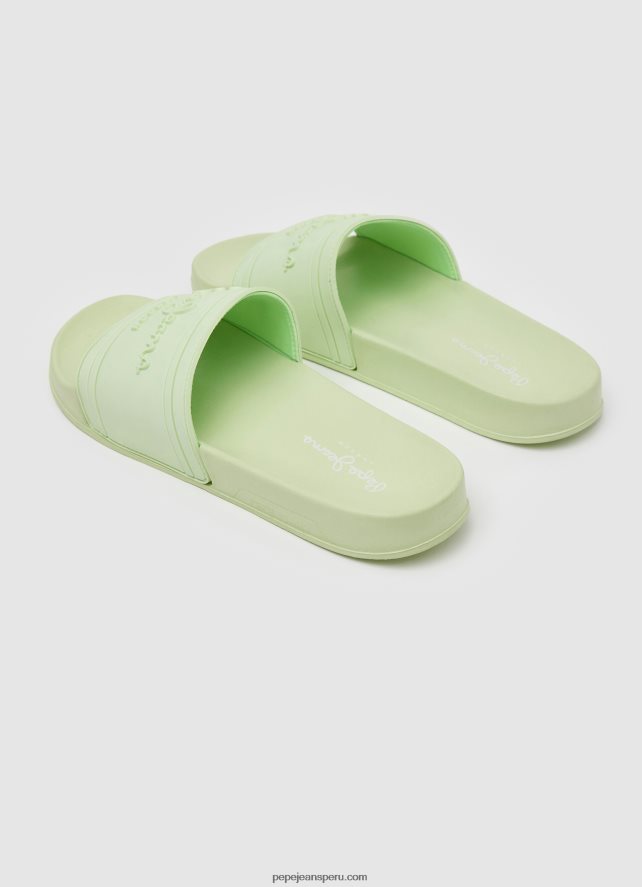 mujer chanclas de playa con logo deslizante Pepe Jeans 44JTZ688 verde fresco - Imagen 4