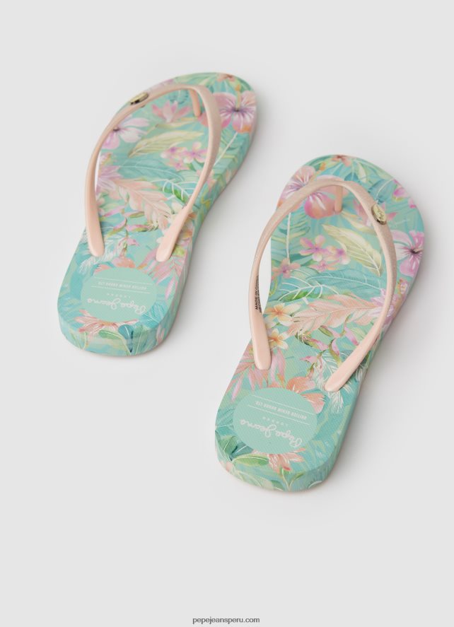 mujer chanclas de playa con rastrillo tropical Pepe Jeans 44JTZ703 mojito - Imagen 4
