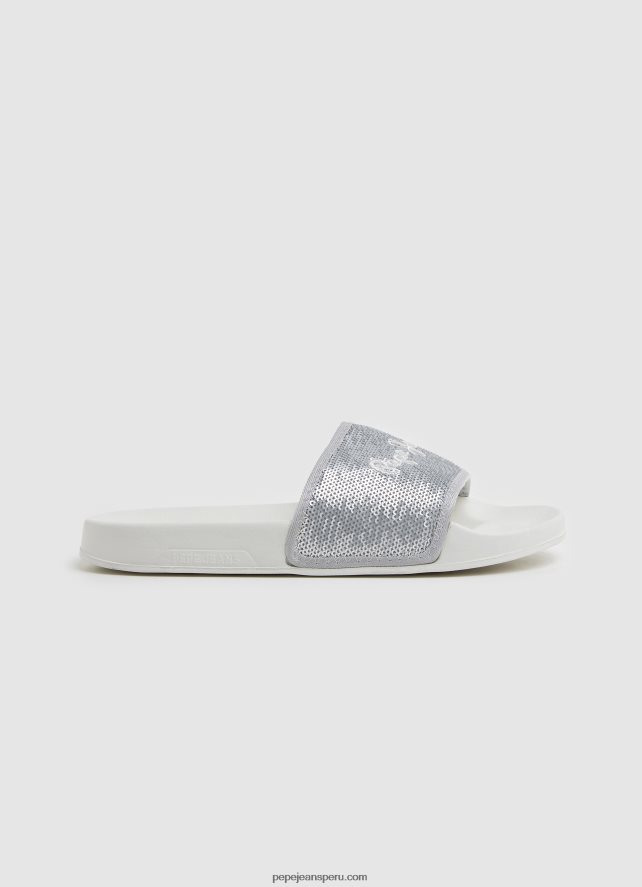 mujer Chanclas de playa Slider Sweet Pepe Jeans 44JTZ694 plata perla - Imagen 1