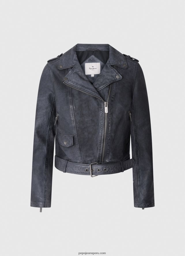 mujer chaqueta biker de piel de cordero Pepe Jeans 44JTZ113 océano - Imagen 5
