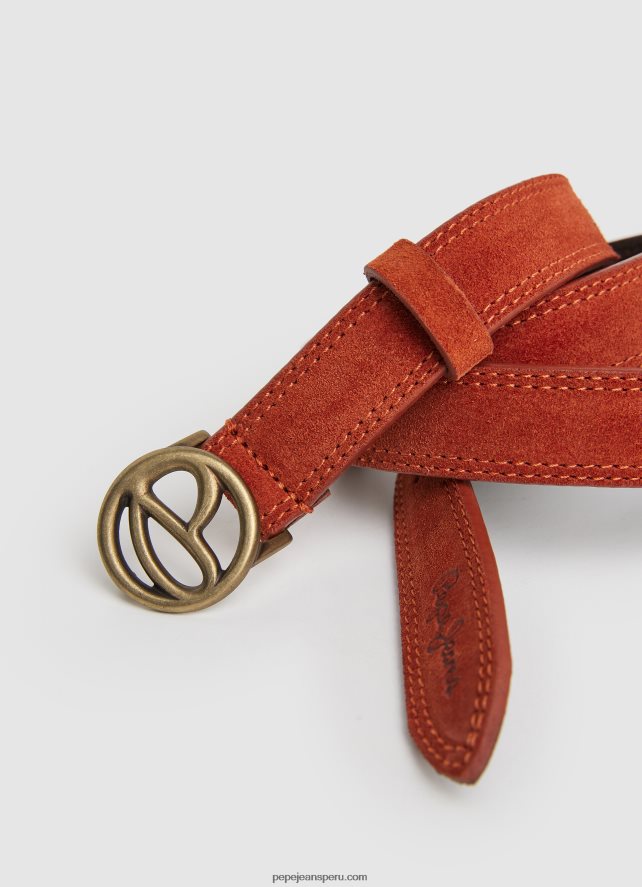 mujer cinturón circular de ante con logo Pepe Jeans 44JTZ763 madera de cedro - Imagen 2