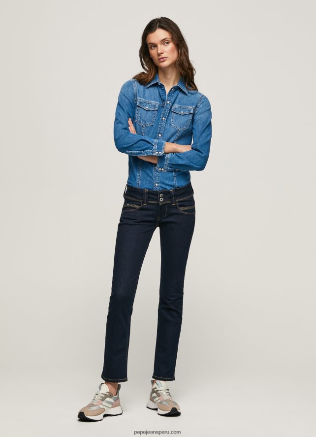 mujer jeans rectos con cintura baja de venus Pepe Jeans 44JTZ37 mezclilla - Imagen 1