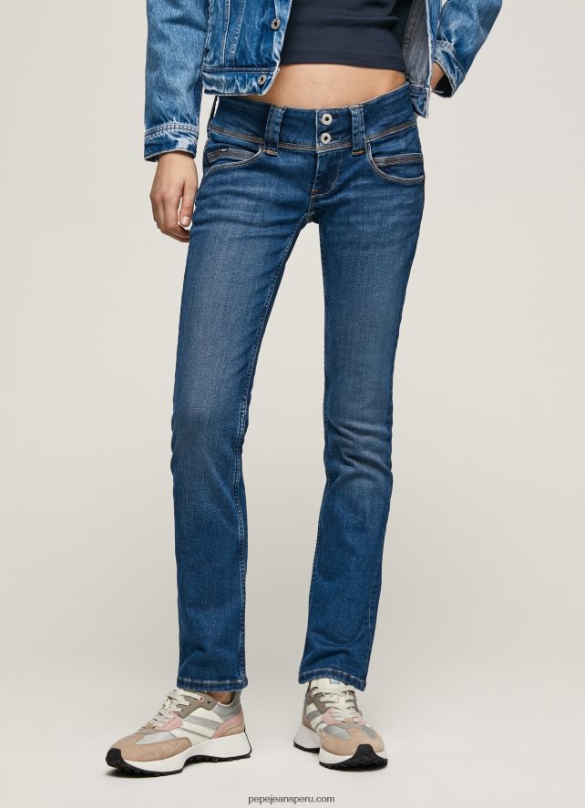 mujer jeans rectos con cintura baja de venus Pepe Jeans 44JTZ5 mezclilla - Imagen 2