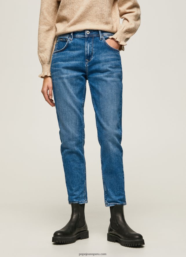mujer jeans violeta mom carrot fit de cintura alta Pepe Jeans 44JTZ82 mezclilla - Imagen 2