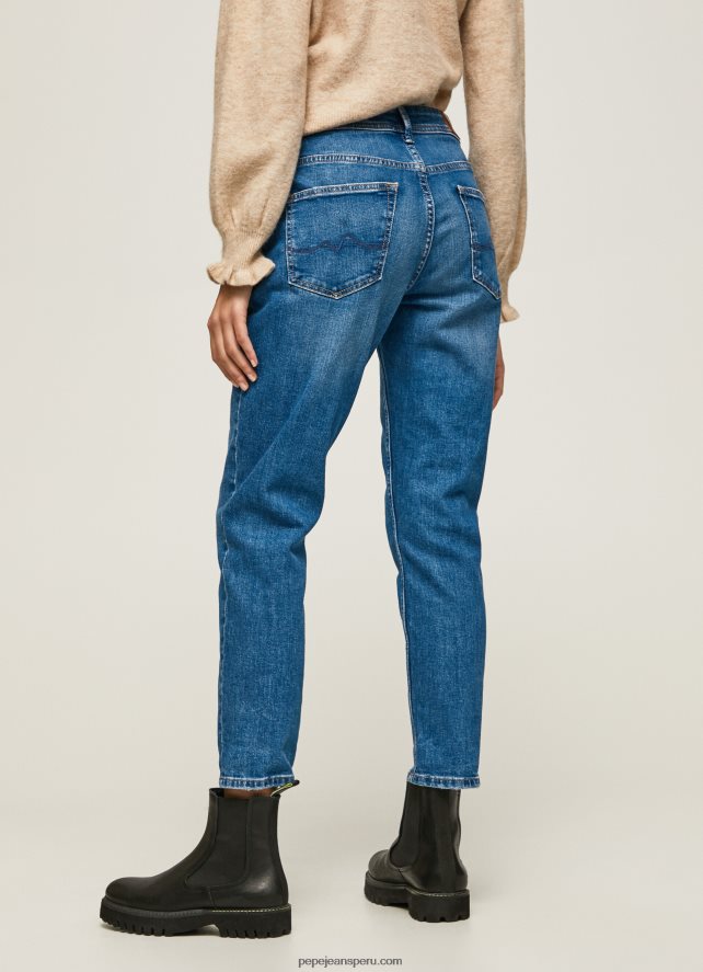 mujer jeans violeta mom carrot fit de cintura alta Pepe Jeans 44JTZ82 mezclilla - Imagen 4