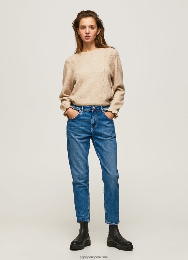 mujer jeans violeta mom carrot fit de cintura alta Pepe Jeans 44JTZ82 mezclilla - Imagen 1