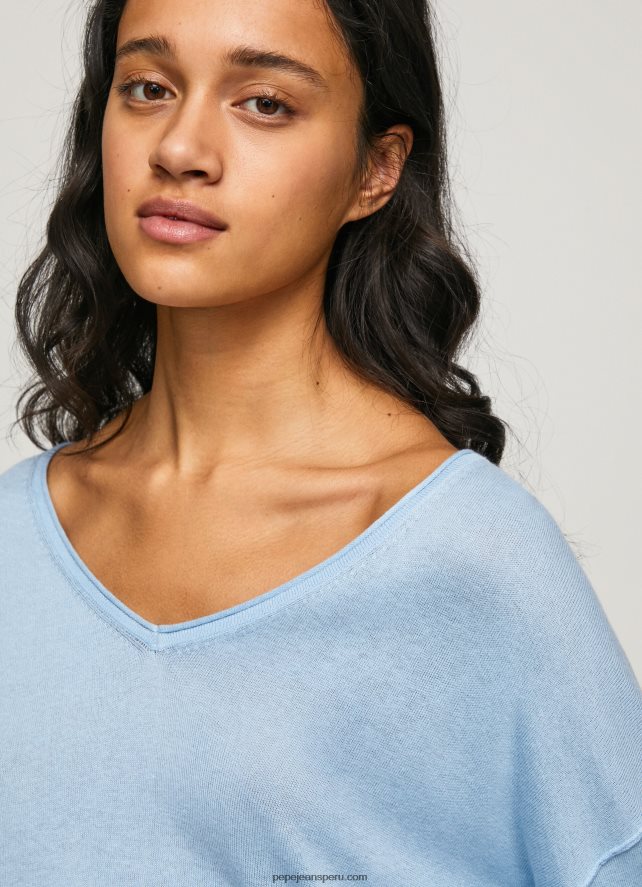 mujer jersey de ajuste holgado con escote en v Pepe Jeans 44JTZ249 bahía - Imagen 3