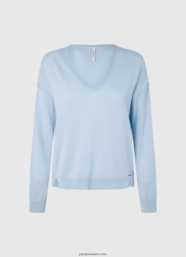 mujer jersey de ajuste holgado con escote en v Pepe Jeans 44JTZ249 bahía - Imagen 5