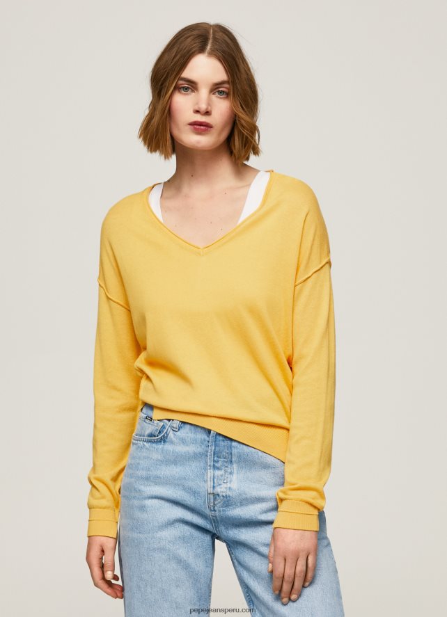 mujer jersey de ajuste holgado con escote en v Pepe Jeans 44JTZ257 brillar - Imagen 3