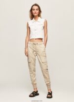 mujer nuevos joggers cruzados cargo Pepe Jeans 44JTZ318 piedra