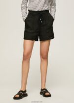 mujer pantalones cortos de lino con bolsa de papel Pepe Jeans 44JTZ489 negro - Imagen 2