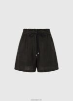 mujer pantalones cortos de lino con bolsa de papel Pepe Jeans 44JTZ489 negro - Imagen 5