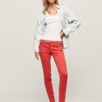 mujer pantalones pitillo clásicos Pepe Jeans 44JTZ315 estudio rojo