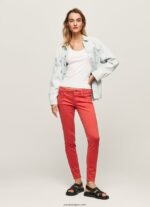 mujer pantalones pitillo clásicos Pepe Jeans 44JTZ315 estudio rojo