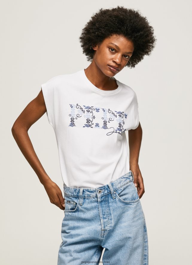 mujer_playera_con_logo_bordado_pepe_jeans_44jtz433_blanco.jpg mujer playera con logo bordado Pepe Jeans 44JTZ433 blanco - Imagen 1