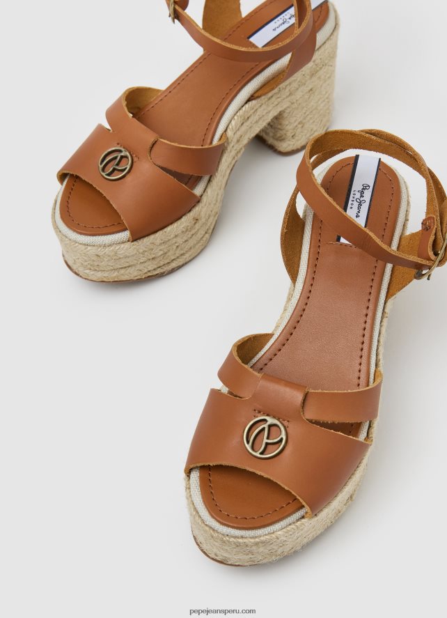 mujer sandalias de cuero de día de caramelo Pepe Jeans 44JTZ645 broncearse - Imagen 4