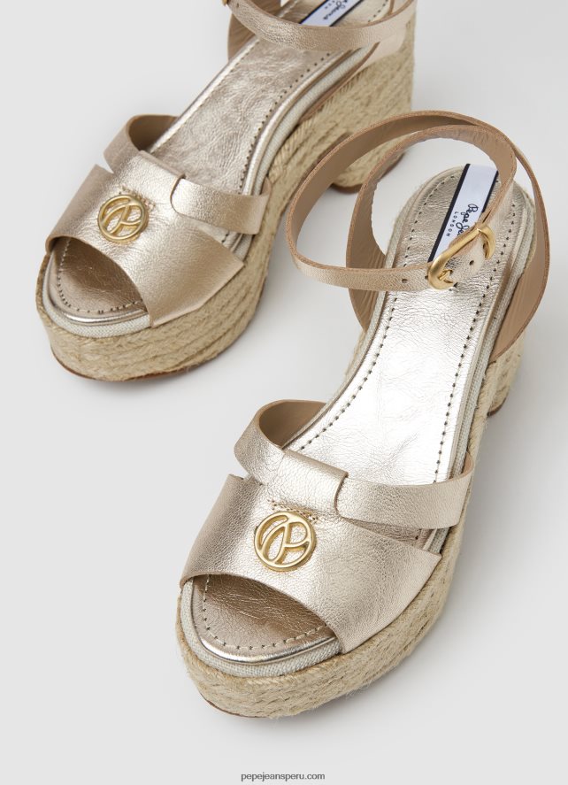 mujer sandalias de piel color caramelo Pepe Jeans 44JTZ646 oro - Imagen 3