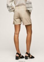 mujer shorts chinos de corte estándar Pepe Jeans 44JTZ524 piedra - Imagen 4