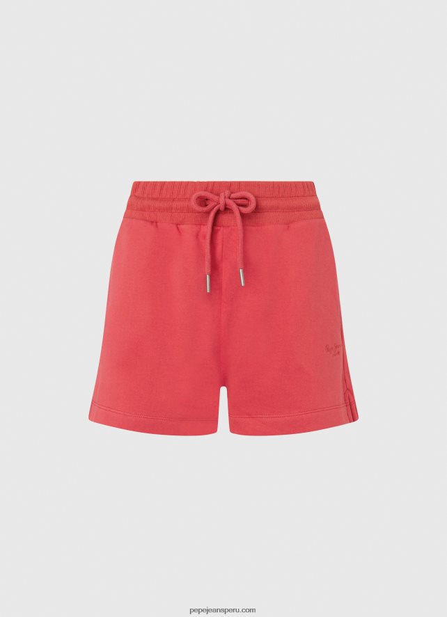 mujer shorts de algodón con cintura ajustable Pepe Jeans 44JTZ516 estudio rojo - Imagen 5