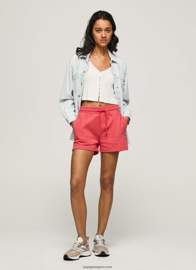 mujer_shorts_de_algodon_con_cintura_ajustable_pepe_jeans_44jtz516_estudio_rojo.jpg mujer shorts de algodón con cintura ajustable Pepe Jeans 44JTZ516 estudio rojo - Imagen 1