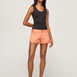 mujer shorts de algodón de corte regular Pepe Jeans 44JTZ526 durazno