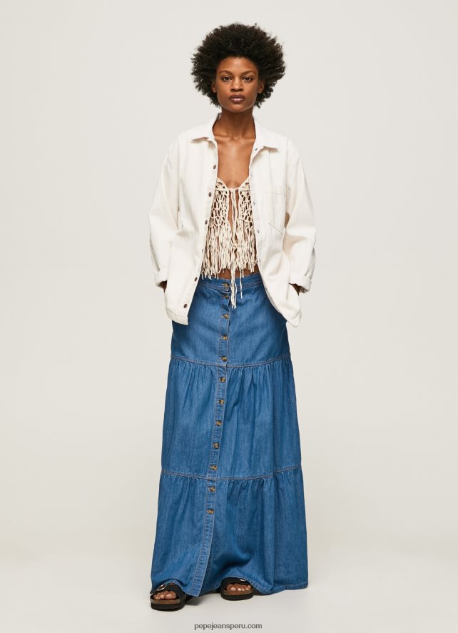 mujer sobrecamisa de mezclilla con estampado de rayas Pepe Jeans 44JTZ353 mezclilla - Imagen 2