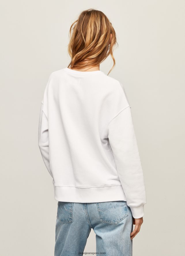 mujer suéter con estampado de bandera del Reino Unido Pepe Jeans 44JTZ266 blanco - Imagen 4