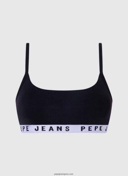 mujer sujetador deportivo de algodón Pepe Jeans 44JTZ567 negro