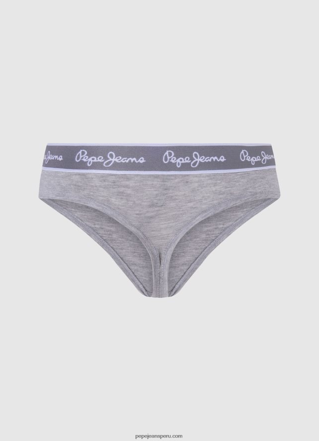 mujer tanga clásica con logo estampado Pepe Jeans 44JTZ545 gris marga - Imagen 2