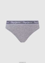 mujer tanga clásica con logo estampado Pepe Jeans 44JTZ545 gris marga