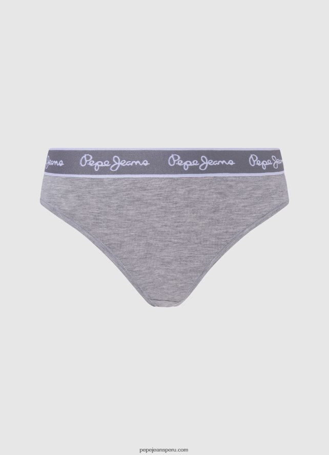 mujer tanga clásica con logo estampado Pepe Jeans 44JTZ545 gris marga - Imagen 1