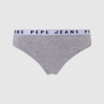 mujer tanga clásica con logo estampado Pepe Jeans 44JTZ568 gris marga